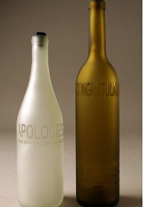 Bottles: apologies, congratulations, 2012, Photo courtesy of Jeff Crandall Bottles: apologies, congratulations, 2012, Photo courtesy of Jeff Crandall