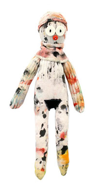 Laura Castellanos, sock it to me, paint rags, fabric remnants, buttons, thread, 9.5" x 6.5" © 2012 Laura Castellanos, sock it to me, paint rags, fabric remnants, buttons, thread, 9.5" x 6.5" © 2012