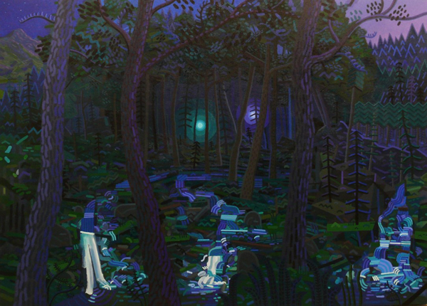 Cable Griffith, Two Lights in the Woods, 2015. Image courtesy of the artist.
