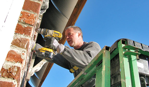 Stabilization & roofing project, Washington Hall, Seattle © 2012, photo by Kji Kelly, courtesy of Historic Seattle