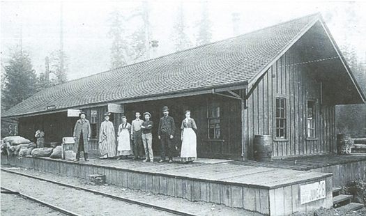 Redmond Railroad Depot ca. 1895, Photo courtesy of Redmond Historical Society