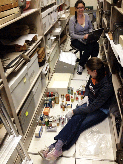Interns completing on-site artifact inventory © 2013, courtesy of Renton Historical Society