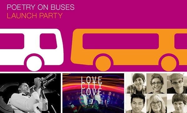 Poetry On Buses Launch Party Invitation.