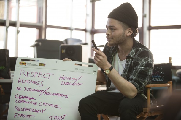 Otieno Terry, Creative Justice Mentor Artist, Session 2, 2015. Photo: Tim Aguero