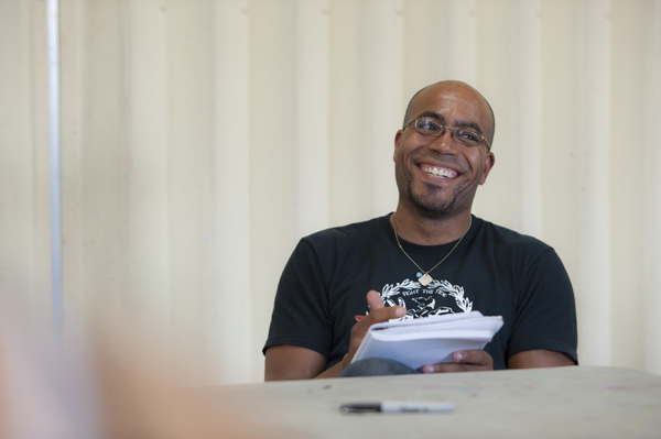 Mentor Artists Daemond Arrindell leads Session 3 of the pilot year of Creative Justice. Photo by Tim Aguero.