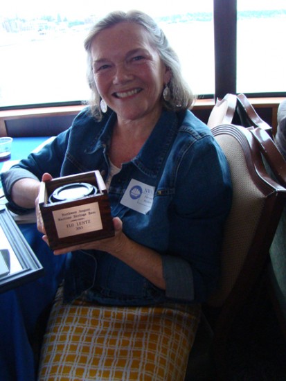 Flo received Northwest Seaport's Maritime Heritage Hero Award in 2013.