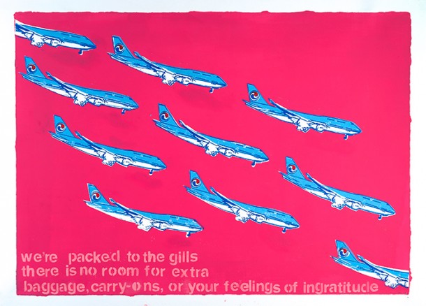 © 2013 Darius X, The Fleet, linocut, 22” x 30”