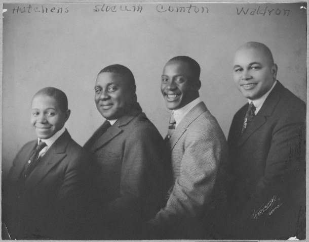 Leon Hutchinson, Adam “Slocum” Mitchell, Glover Compton, Frank D. Waldron. Photo courtesy of the Washington State Black Heritage Society.