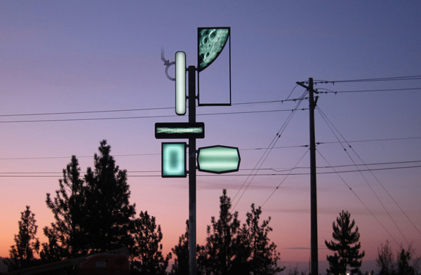 Lead Pencil Studio, Signpost, 2011, Spokane Falls Community College, Washington Arts Commission, Spokane, WA. Photo by Lead Pencil Studio.