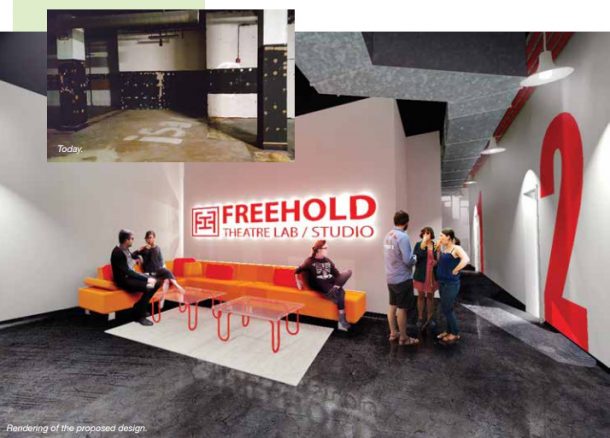 Rendering of design for the Free Hold Lab Studio.